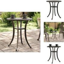 Table de jardin bronze Ø48x53 cm aluminium coulé - Table De Jardin - Table Extérieure - Mobilier De Jardin - Table Ronde - Aluminium