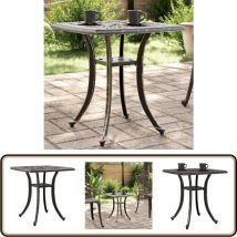 Table de jardin bronze 53x53x53 cm aluminium coulé - Table De Jardin - Mobilier De Jardin - Table Extérieure - Table Ronde - Table Aluminium