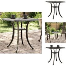 Table de jardin bronze 53x53x53 cm aluminium coulé - Table De Jardin - Mobilier De Jardin - Table Extérieure - Table Ronde - Table Aluminium