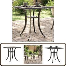 Table de jardin bronze 53x53x53 cm aluminium coulé - Table De Jardin - Table Extérieure - Mobilier De Jardin - Table Aluminium - Table Ronde