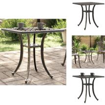 Table de jardin bronze 53x53x53 cm aluminium coulé - Table De Jardin - Table Extérieure - Mobilier De Jardin - Table Aluminium - Table Ronde