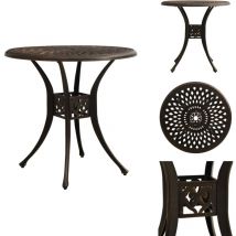Table de jardin Bronze 78x78x72 cm Aluminium coulé - Table De Jardin - Table Extérieure - Mobilier De Jardin - Table Ronde - Aluminium