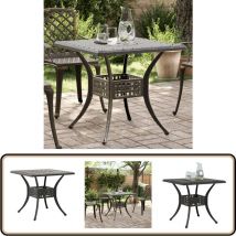 Table de jardin bronze 80x80x75 cm aluminium coulé - Table De Jardin - Mobilier De Jardin - Table Extérieure - Table En Aluminium - Table Ronde