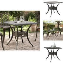 Table de jardin bronze 80x80x75 cm aluminium coulé - Table De Jardin - Mobilier De Jardin - Table Extérieure - Table En Aluminium - Table Ronde