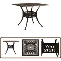 Table de jardin Bronze 90x90x73 cm Aluminium coulé - Table De Jardin - Table Extérieure - Mobilier De Jardin - Table En Aluminium - Table Ronde