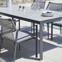 Table de jardin Caledonie Gris anthracite 220x100x75 cm