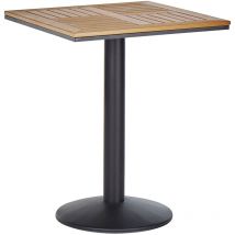 Table de Jardin ou Terrasse Carrée Type Bistro 60 x 60 cm en Métal et Bois Synthétique Résistant et Durable pour Balcon Moderne Beliani