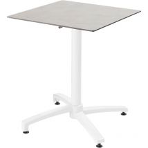 Table de terrasse 60 x 60 cm inclinable stratifié béton gris clair