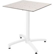 Oviala - Table de terrasse 60 x 60 cm inclinable stratifié terrazzo moucheté