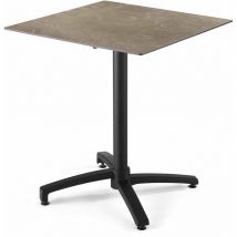 Oviala - Table de terrasse 70 cm inclinable stratifié en marbre beige