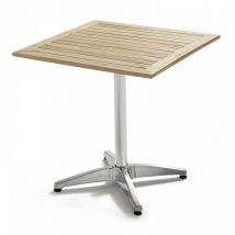 Oviala - Table de jardin carrée aluminium et bois