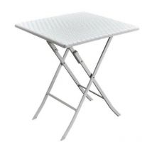 Kz Garden - Table de jardin carrée Blanche 61x61xH73cm Camping Réceptions Festivals