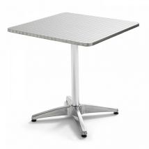 Table carrée en aluminium gris