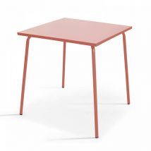 Table de jardin carrée en métal argile 70cm - Palavas