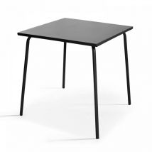 Table de jardin carrée en métal anthracite - Palavas