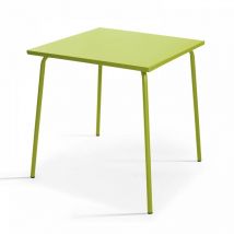 Table de jardin carrée en métal vert - Palavas