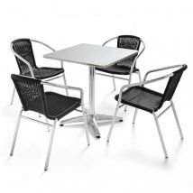 Oviala - Salon de jardin en aluminium 4 places