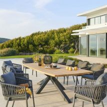 Pier Import - Table de jardin en bois d'acacia et aluminium 260 cm ibiza