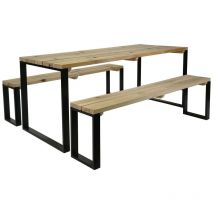 Table de jardin en bois et métal Blakea
