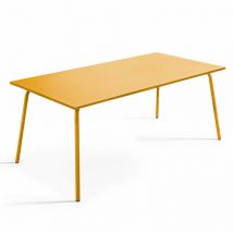 Table de jardin rectangulaire en métal jaune - Palavas