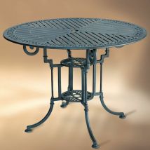 Table de jardin en métal teide 105 ronde aluminium laqué bleu