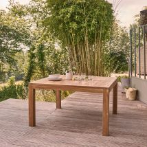 Berah Getah - Table de jardin en teck massif carrée 8 places