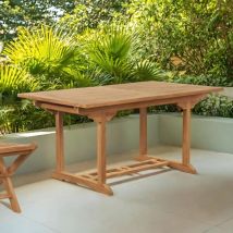 Wanda Collection - Table de jardin en teck massif avec rallonge 160/210 Nina