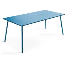 Oviala - Ensemble table de jardin et 8 chaises en métal bleu pacific - Palavas