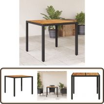 Table de jardin et dessus en bois d'acacia noir résine tressée - Table De Jardin - Table Extérieure - Mobilier De Jardin - Table Acacia - Table