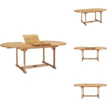 Table de jardin extensible 150-200x100x75 cm Teck solide - Table De Jardin - Table Extensible - Table En Teck - Mobilier De Jardin - Décoration