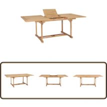 Table de jardin extensible 150-200x100x75 cm Teck solide - Table De Jardin - Table Extensible - Table En Teck - Mobilier De Jardin - Terrasse