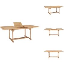 Table de jardin extensible 150-200x100x75 cm Teck solide - Table De Jardin - Table Extensible - Table En Teck - Mobilier De Jardin - Terrasse
