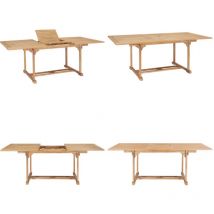 Table de jardin extensible 150-200x100x75 cm Teck solide - Table De Jardin - Table Extensible - Table En Teck - Mobilier De Jardin - Terrasse - Home
