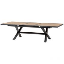 Hesperide - Table de jardin extensible Axiome effet bois honey & graphite 10 places en aluminium - Hespéride