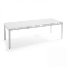 Table de jardin extensible en aluminium blanc