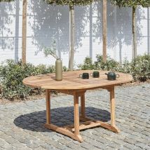 Berah Getah - Table de jardin en teck massif extensible ovale 6/8 places