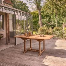 Berah Getah - Table de jardin en teck huilé massif extensible 6/8 places
