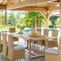 Hesperide - Table extérieure en bois extensible 10 places Rioni Hespéride