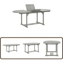 Table de jardin Gris 200x100x75 cm Bois d'acacia massif - Table De Jardin - Table Extérieure - Acacia Massif - Table Extensible - Mobilier De Jardin