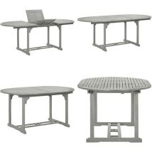 Table de jardin Gris 200x100x75 cm Bois d'acacia massif - Table De Jardin - Table Extérieure - Acacia Massif - Table Extensible - Mobilier De Jardin