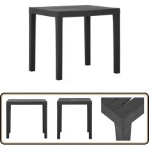 Table de jardin Gris 79x65x72 cm Plastique - Table De Jardin - Table Extérieure - Mobilier De Jardin - Table En Plastique - Table Ronde