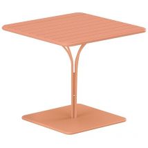 Vente-unique - Table de jardin L.80 cm en métal - Orange clair - mirmande de mylia