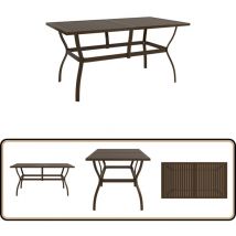 Table de jardin Marron 140x80x72 cm Acier - Table De Jardin - Table Extérieure - Mobilier De Jardin - Table En Métal - Table Industrielle