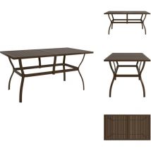 Table de jardin Marron 140x80x72 cm Acier - Table De Jardin - Table Extérieure - Mobilier De Jardin - Table En Métal - Table Industrielle