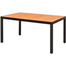 Happyshopping - inlife Table de jardin Marron 150 x 90 x 74 cm Aluminium et wpc
