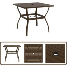 Table de jardin Marron 81,5x81,5x72 cm Acier - Table De Jardin - Table Extérieure - Table Industrielle - Table En Métal - Table Marron