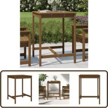 Table de jardin marron miel 82,5x82,5x110 cm bois massif de pin - Table De Jardin - Table Extérieure - Table En Bois - Table Ronde - Mobilier De