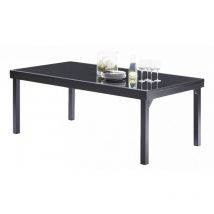 Wilsa Garden - Table de jardin Modulo t 8/12 Full Verre Noir