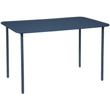 Sweeek - Table de jardin métal 4 places. marine. Amelia. 120x70cm. traitement antirouille. lattes et bords arrondis