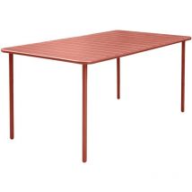 Sweeek - Table de jardin métal 6-8 places. terracotta. Amelia. 160x90xH72.5cm